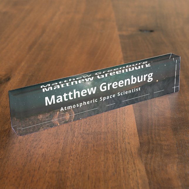 Earth Space Professional Desk Name Plate (Side)