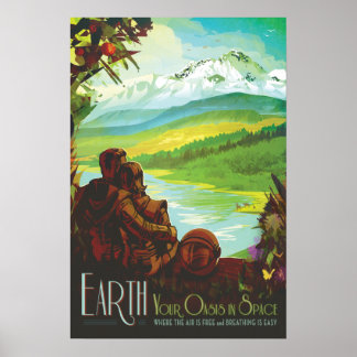 Earth Space Travel Poster