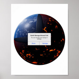 Earth Storage Almost Full T Shirt Poster