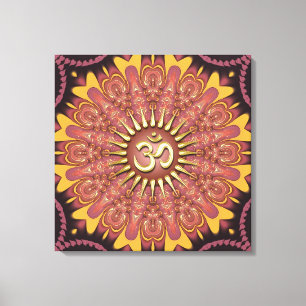 Earth Sunshine Aum New Age Wrapped Canvas Print