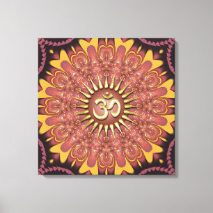 Earth Sunshine Aum New Age Wrapped Canvas Print