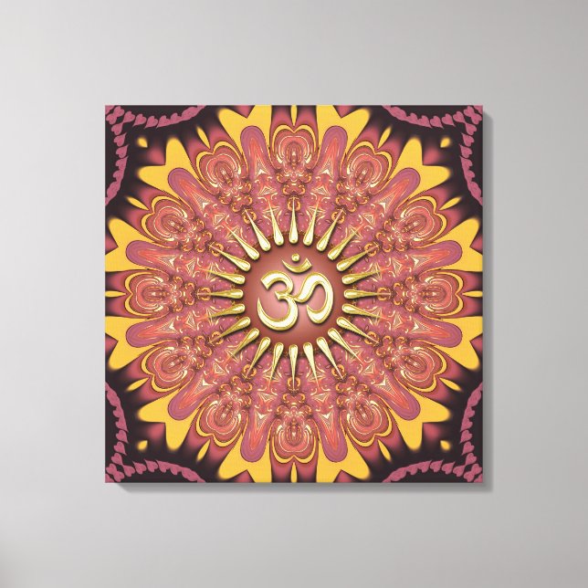 Earth Sunshine Aum New Age Wrapped Canvas Print (Front)