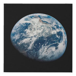 Earth Taken From The Aollo 8 Spacecraft. Faux Canvas Print