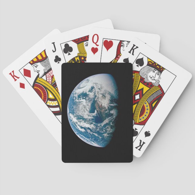 Earth Taken From The Apollo 13 Spacecraft. Poker Cards (Back)