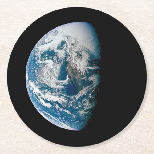 Earth Taken From The Apollo 13 Spacecraft Round Paper Coaster
