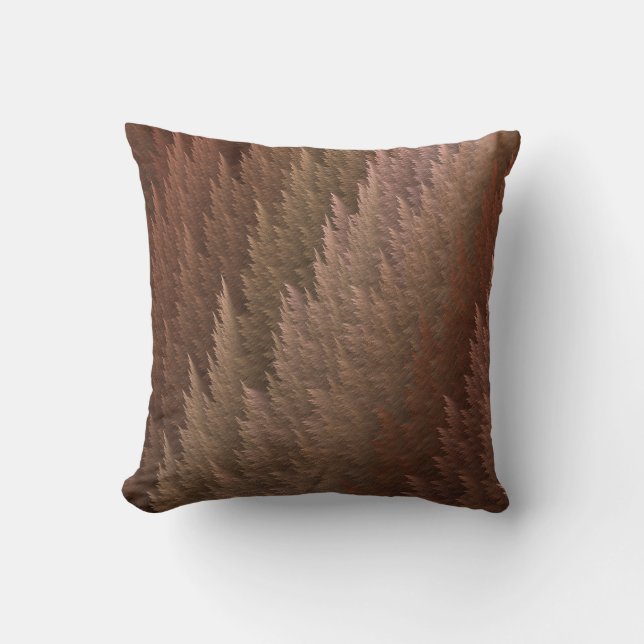 Earth Tartan Feather Pattern Design Throw Pillow (Front)