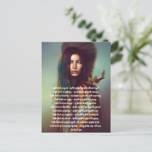 Earth Teach Me Prayer Indigenous Woman Postcard