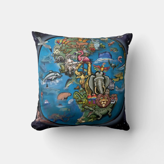 Earth Throw Pillow (Front)