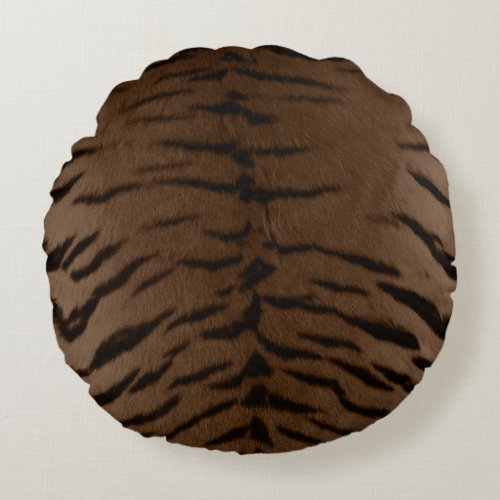 Earth Tiger Skin Print Round Pillow