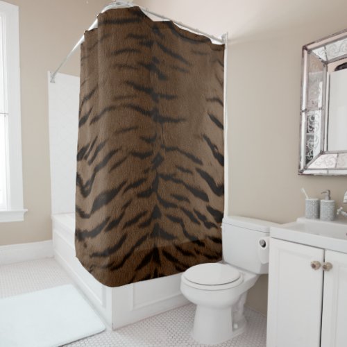 Earth Tiger Skin Print Shower Curtain