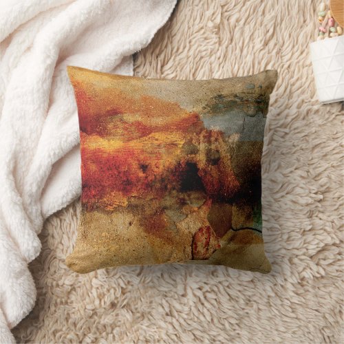 Earth tone abstract art pillow