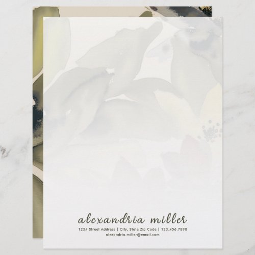 Earth Tone Abstract Botanical Letterhead with Name