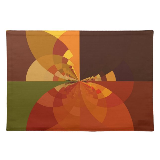 Earth Tone Abstract Color Art Print Design Placemat (Front)