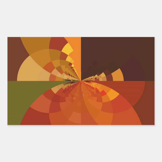Earth Tone Abstract Color Art Print Design Rectangular Sticker (Front)