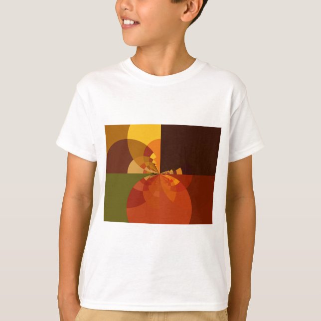 Earth Tone Abstract Color Art Print Design T-Shirt (Front)