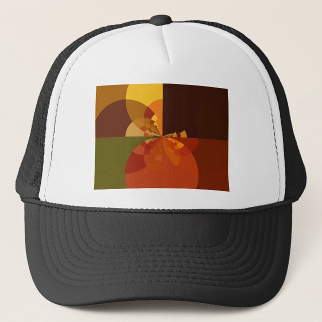 Earth Tone Abstract Color Art Print Design Trucker Hat (Front)