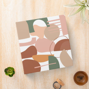 Earth Tone Abstract Pattern 3 Ring Binder