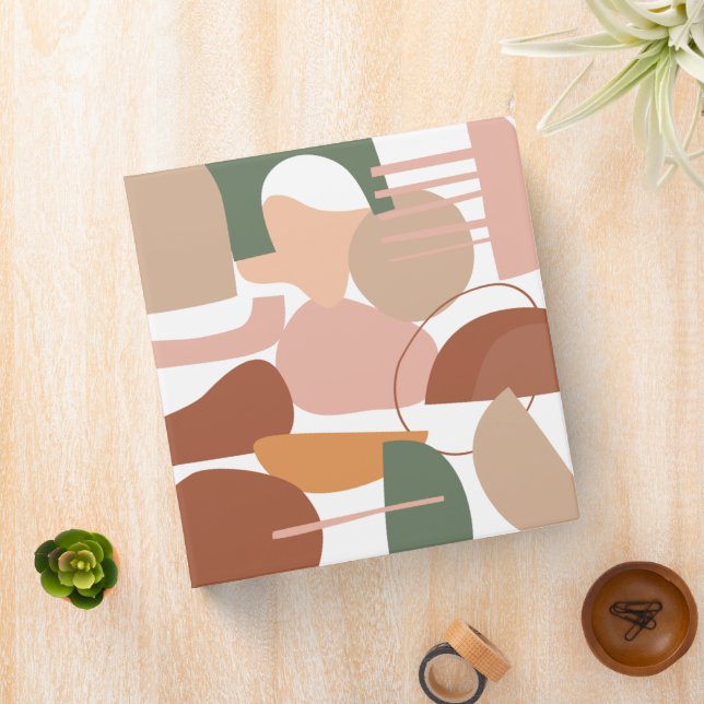 Earth Tone Abstract Pattern 3 Ring Binder (In Situ)