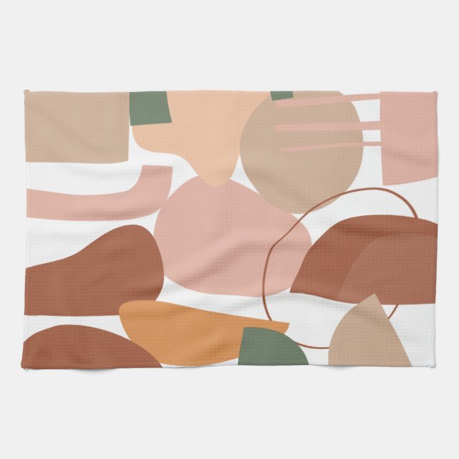 Earth Tone Abstract Pattern Kitchen Towel (Horizontal)
