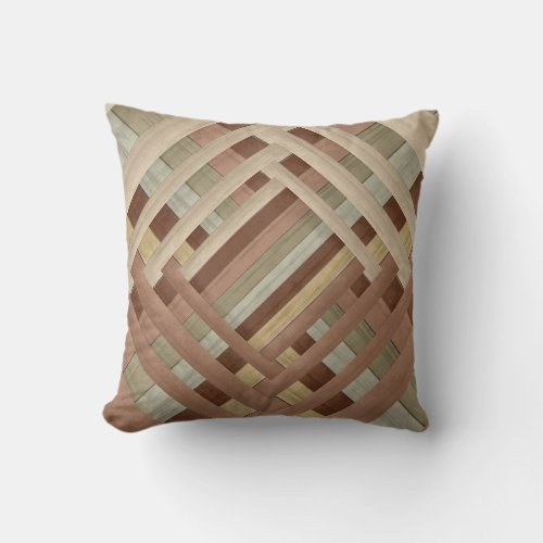 Earth Tone Abstract Weave Designer Style Throw Pillow
