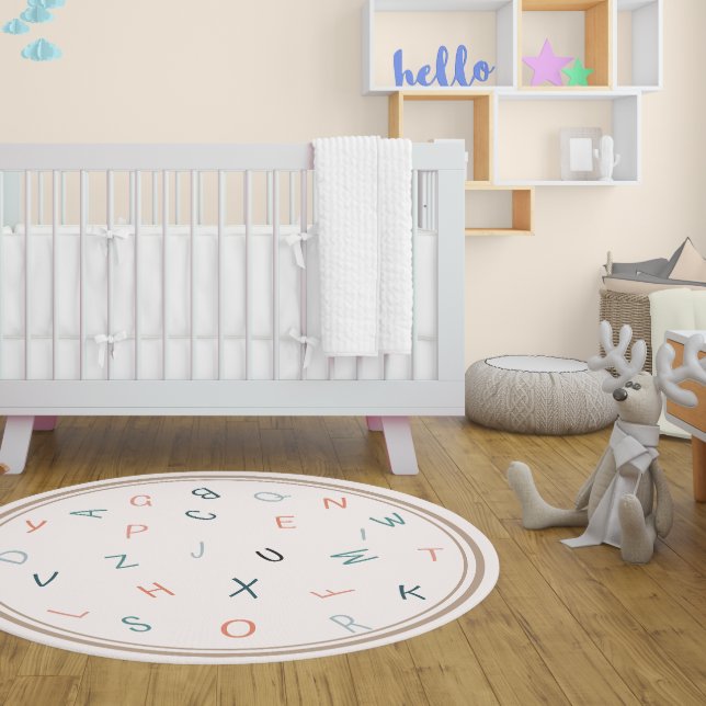 Earth Tone Alphabet ABC Pattern Nursery  Rug (Earth Tone Alphabet ABC Pattern Nursery Rug)