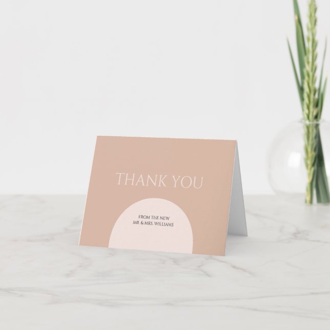 EARTH TONE ARCH WEDDING THANK YOU CARD (Front)