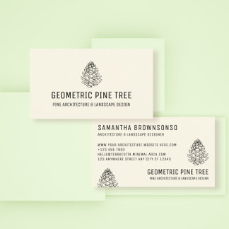 Earth Tone Beige Forest Tree Rustic Pine Cone Business Card