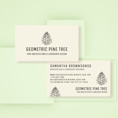 Earth Tone Beige Forest Tree Rustic Pine Cone Business Card