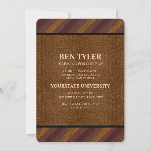 Earth Tone Brown Rust College Trunk Party Invitation