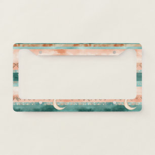 Earth Tone Crescent Moon for Lunar Enthusiasts License Plate Frame