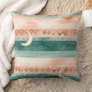 Earth Tone Crescent Moon for Lunar Enthusiasts Throw Pillow