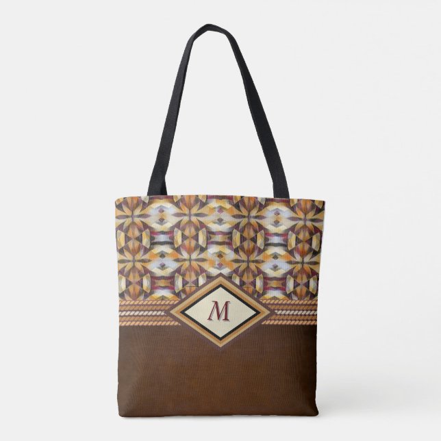 Earth Tone Diamond Tote Bag (Back)