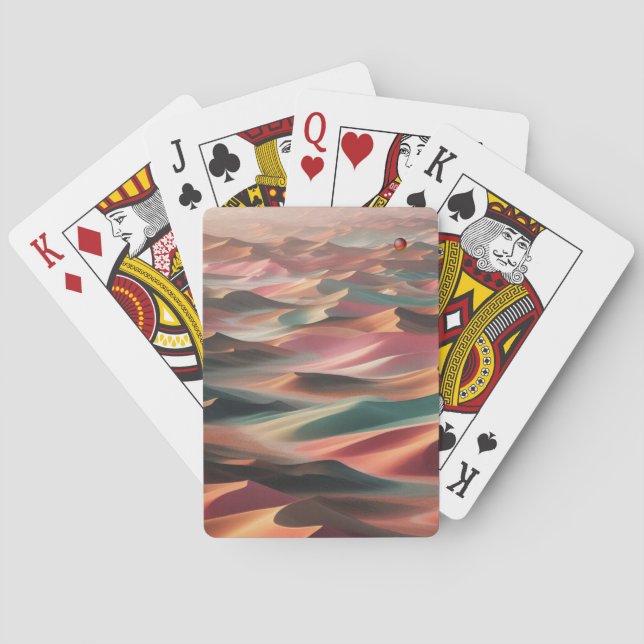 Earth-Tone Drifts of Desert Sands Poker Cards (Back)