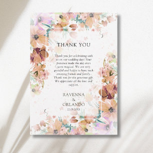 Earth Tone Floral Botanical Romance Thank You Card