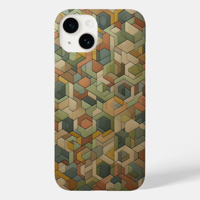 Earth Tone Geometric Hexagon Phone Case - Modern  (Back)