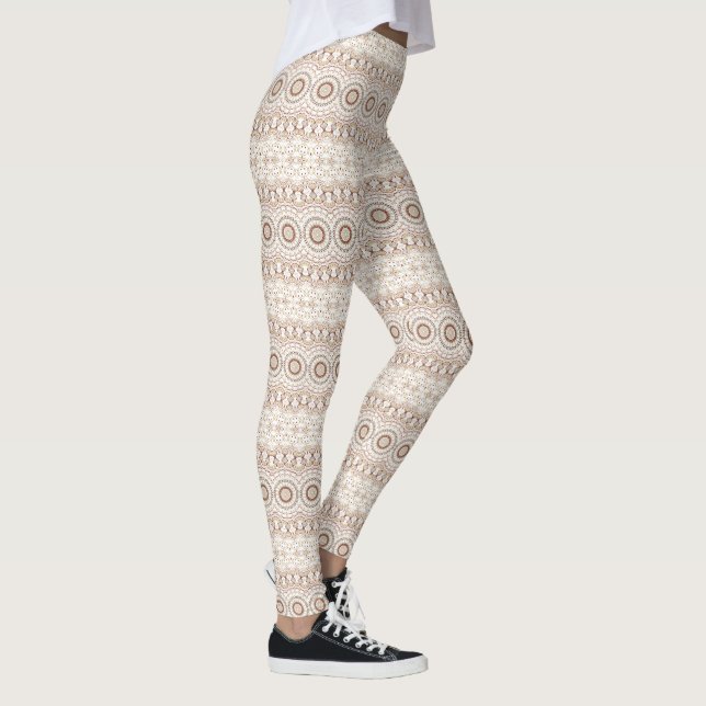 Earth Tone Geometric Mandala Pattern Leggings (Right)