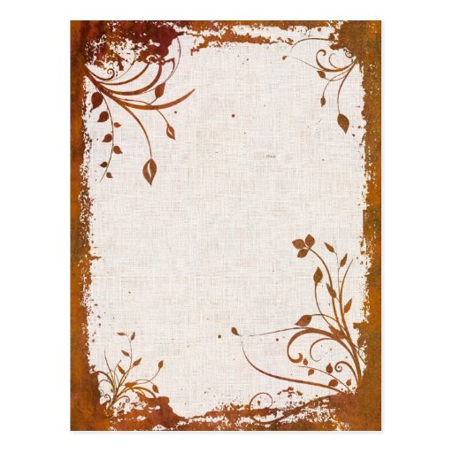 Earth Tone Grunge Border Card Postcard | Zazzle