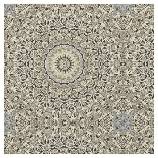 Earth Tone Mandala Intricate Geometric Patterns Fabric