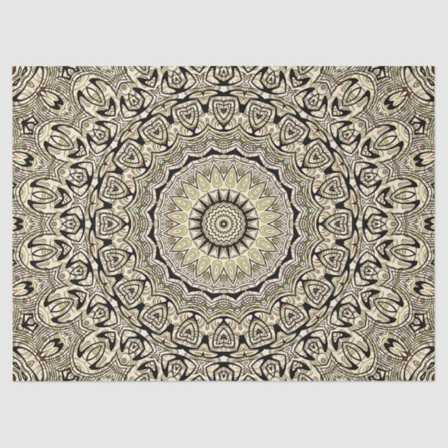 Earth Tone Mandala Intricate Geometric Patterns Tissue Paper (Front)