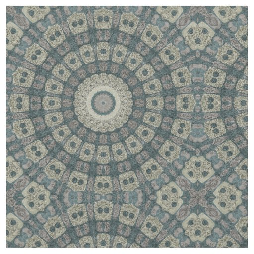 Earth Tone Mandala with Tribal Geometric Patterns Fabric