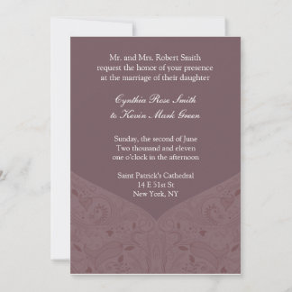 Earth Tone Mauve Wedding Invitation