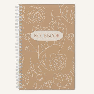 Earth Tone Minimalist Floral Notebook