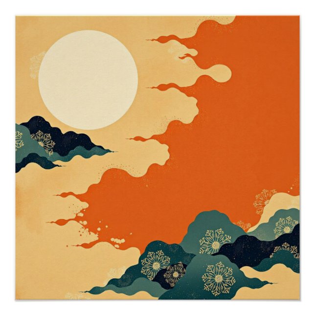 Earth Tone Minimalist Japandi Zen Vibes Poster (Front)