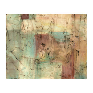 Earth Tone Painting with Cracked Surface Acrylic Print