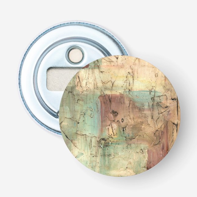 Earth Tone Painting with Cracked Surface Bottle Opener (Front)