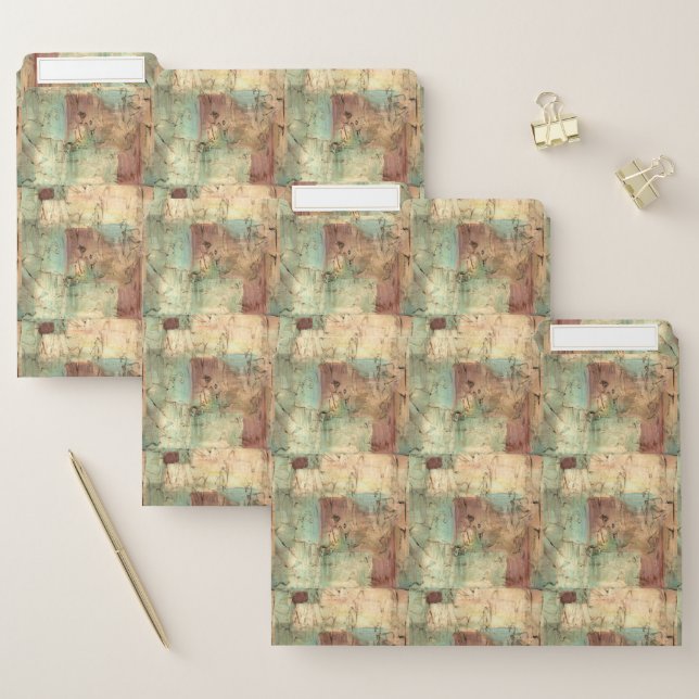 Earth Tone Painting with Cracked Surface File Folder (Set)