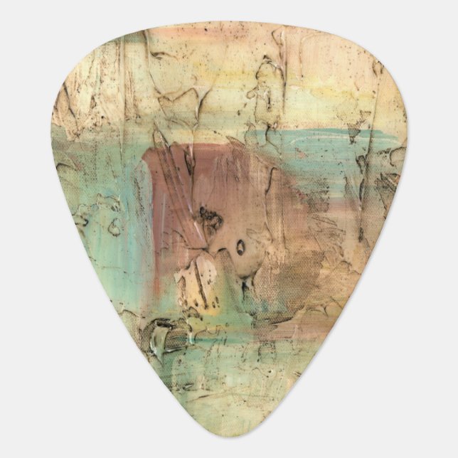 Earth Tone Painting with Cracked Surface Guitar Pick (Front)