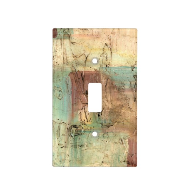 Earth Tone Painting with Cracked Surface Light Switch Cover (Front)