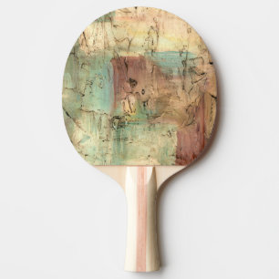 Earth Tone Painting with Cracked Surface Ping-Pong Paddle