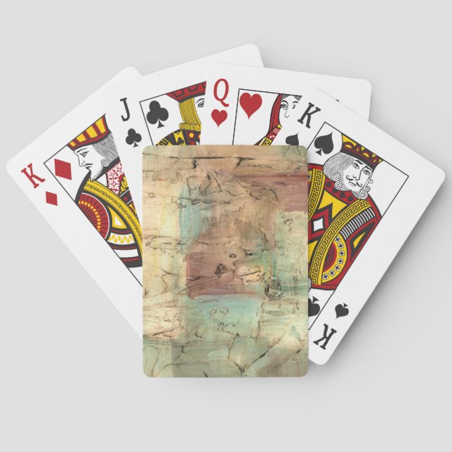 Earth Tone Painting with Cracked Surface Poker Cards (Back)